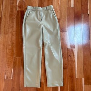 Green Vegan Leather Pants